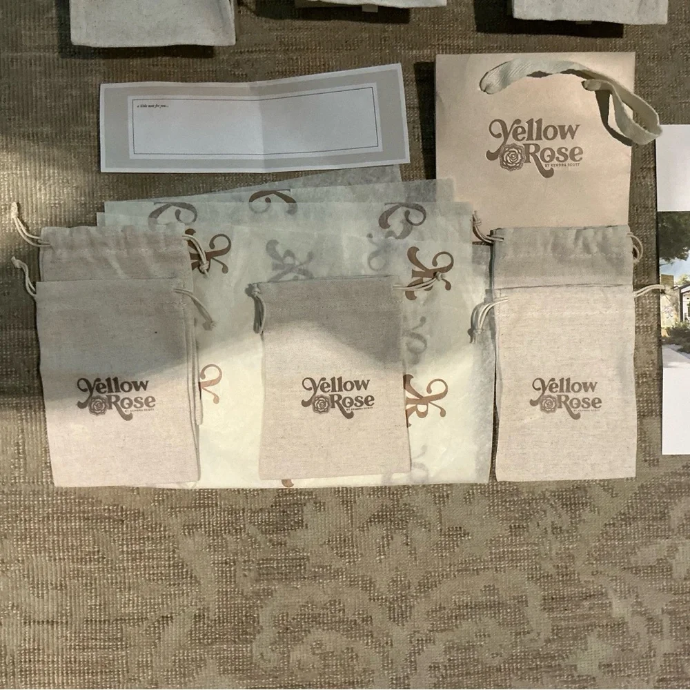 Kendra Scott Yellow Rose Gift Boxes and Cloth Bags